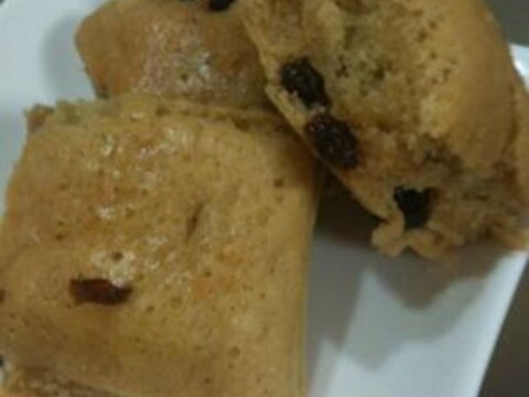 ホットケーキミックスでつくるレーズン入り蒸しパン風
